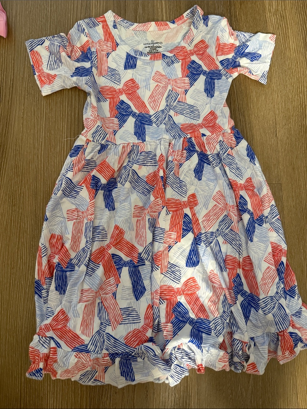 NWOT Little Pajama Co red and blue bow dress - 3T